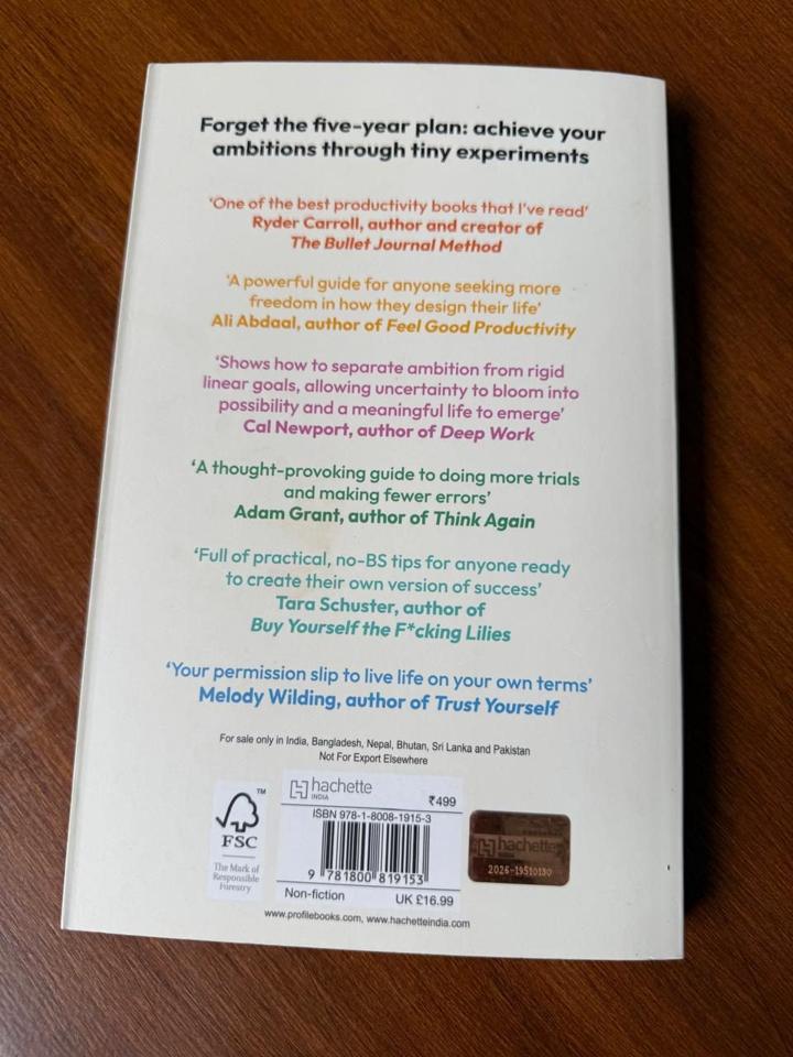 Back cover of Tiny Experiments